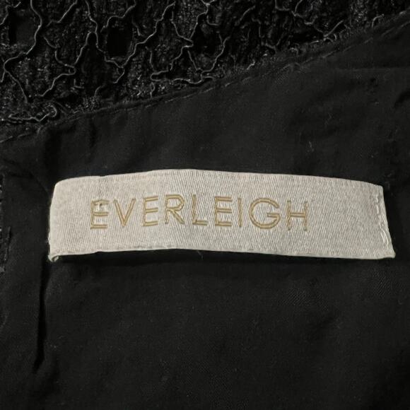 Anthropologie Everleigh Mini Dress Black Lace Women's Small Eyelet Shift - Picture 6 of 7